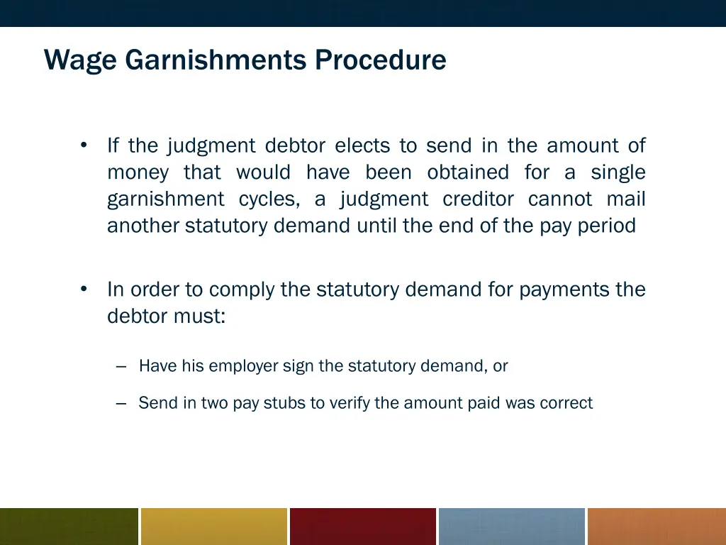 wage garnishments procedure 1