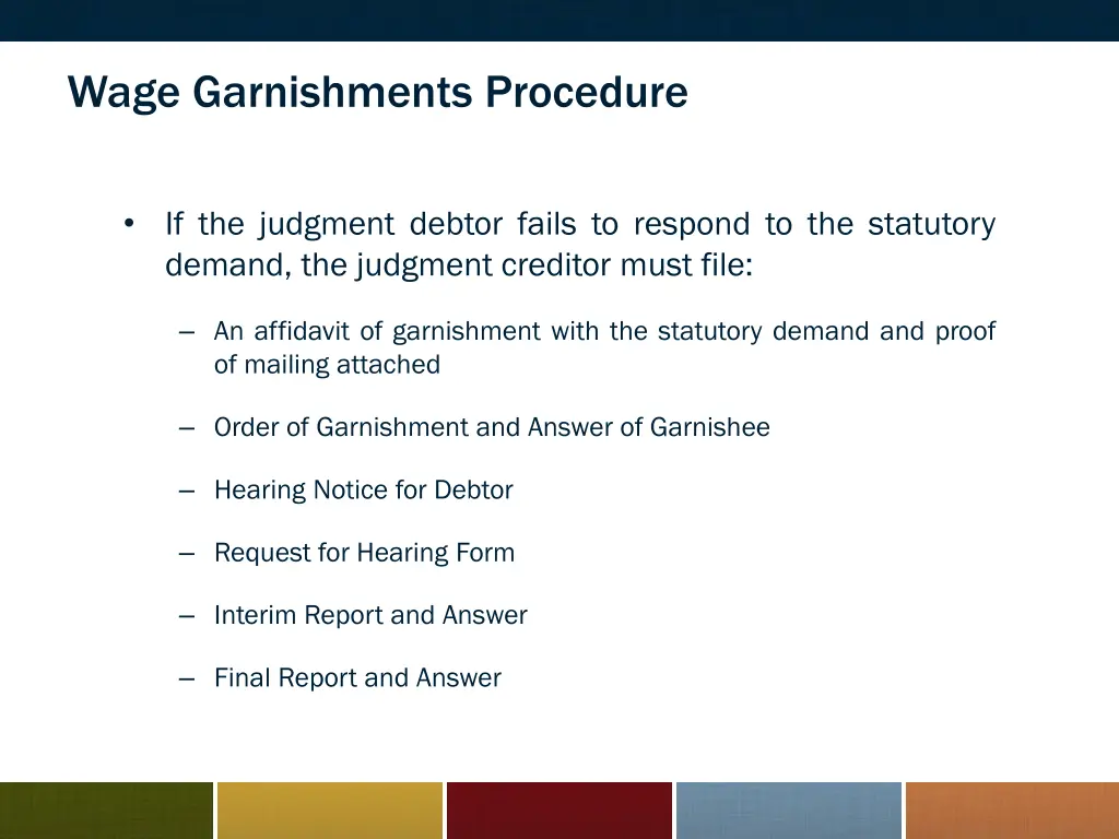 wage garnishments procedure 3