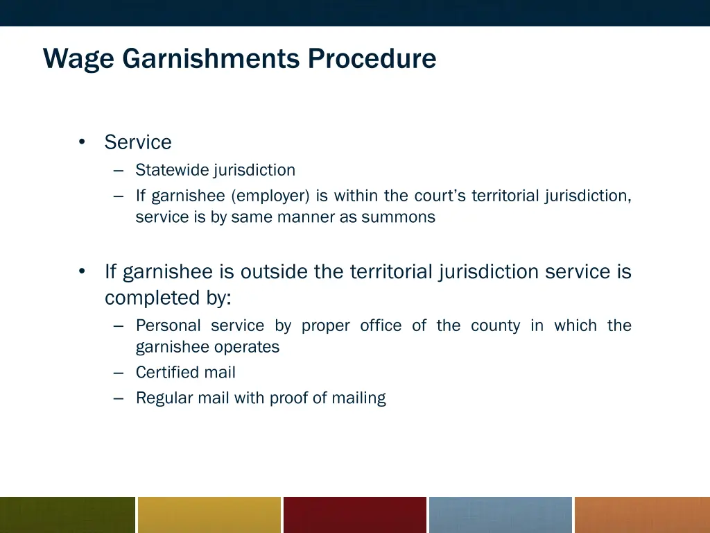 wage garnishments procedure 5