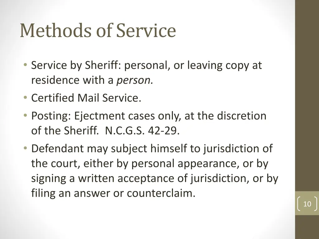 methods of service