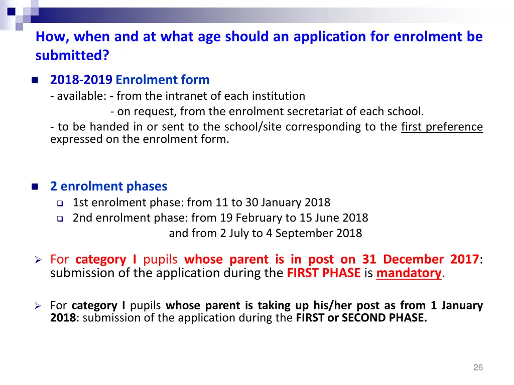 how when and at what age should an application