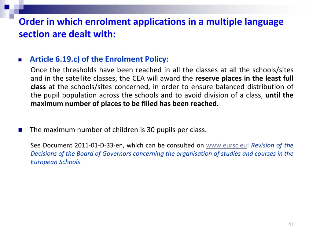 order in which enrolment applications 1