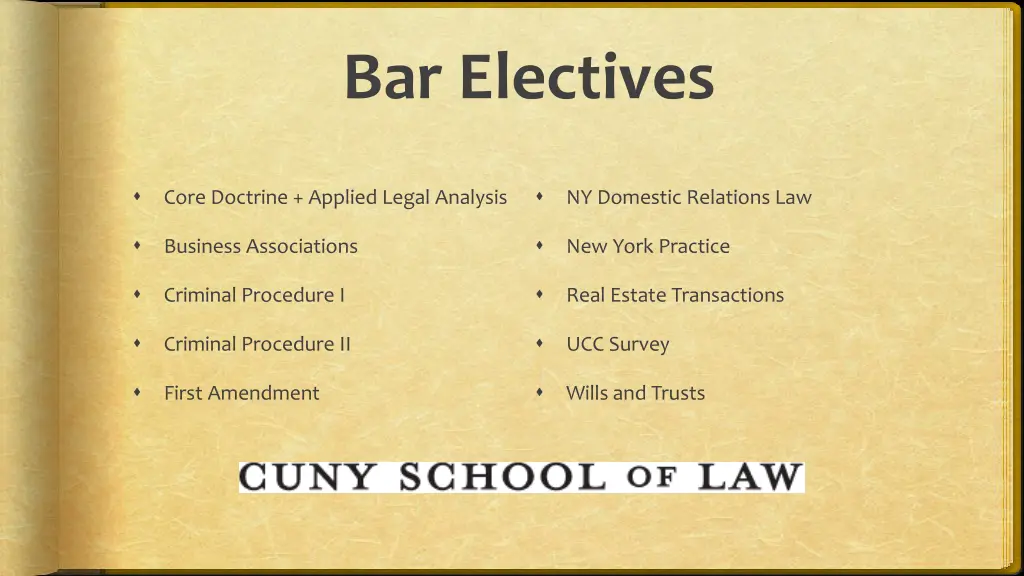 bar electives