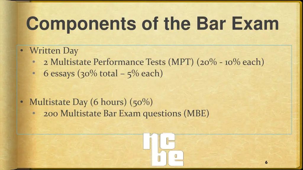 components of the bar exam