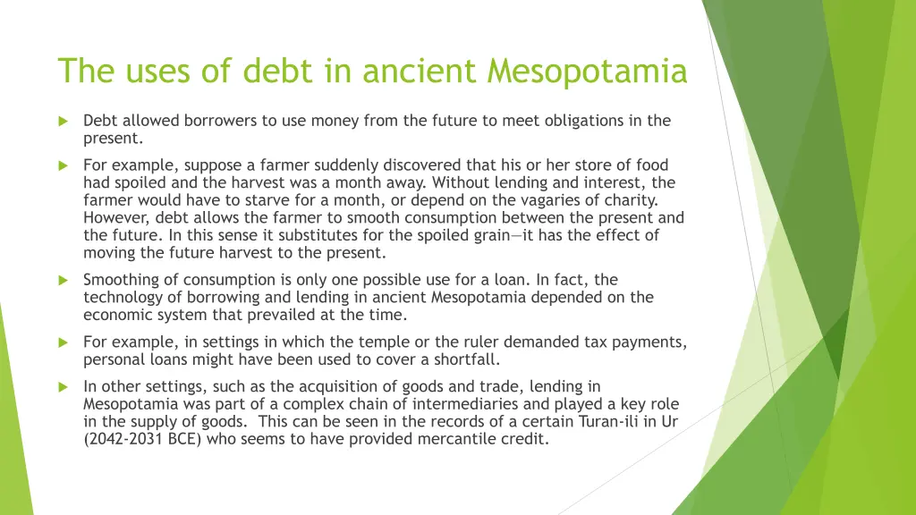 the uses of debt in ancient mesopotamia