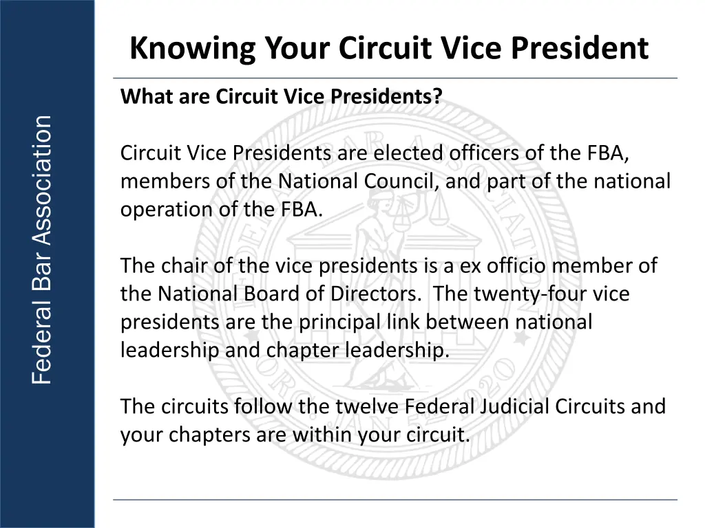 knowing your circuit vice president 1