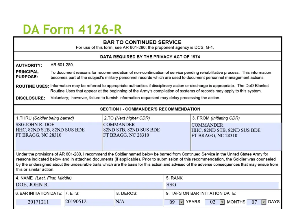 da form 4126 r