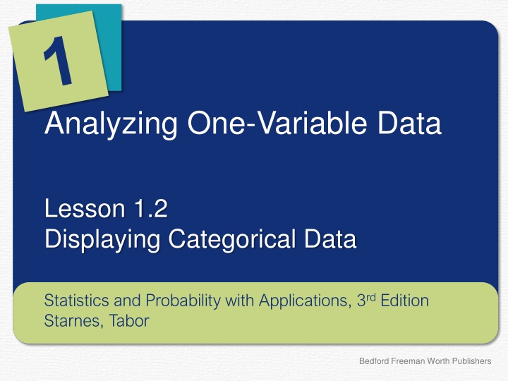 analyzing one variable data