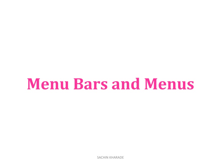 menu bars and menus