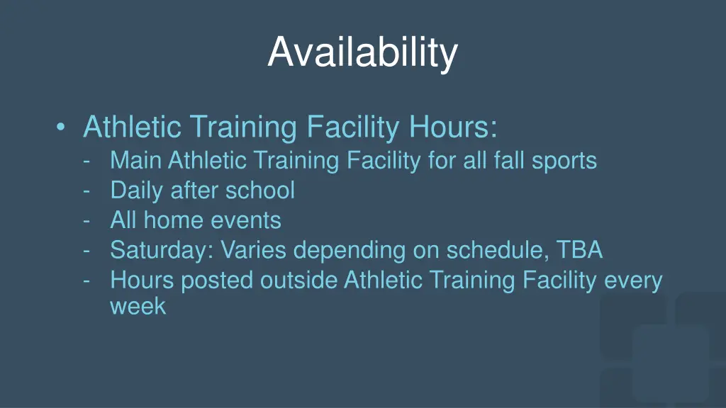 availability