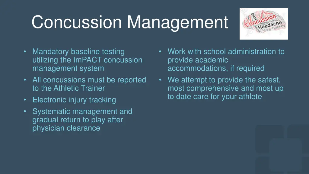 concussion management