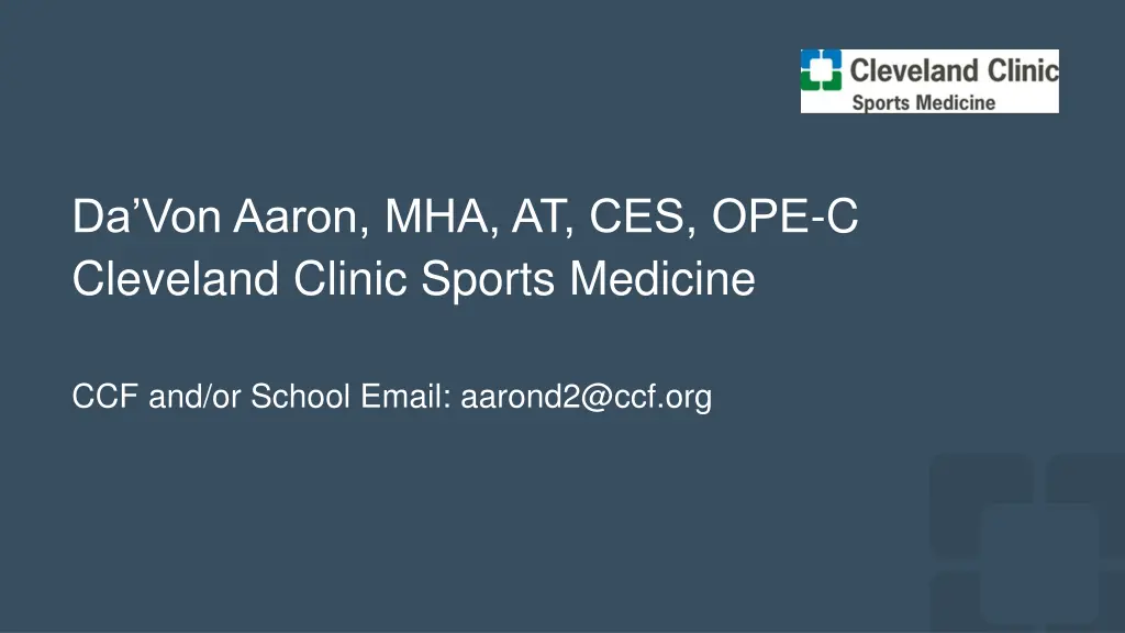 da von aaron mha at ces ope c cleveland clinic