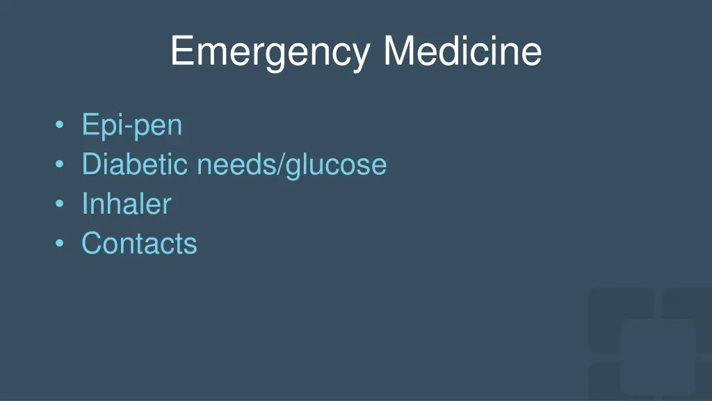 emergency medicine