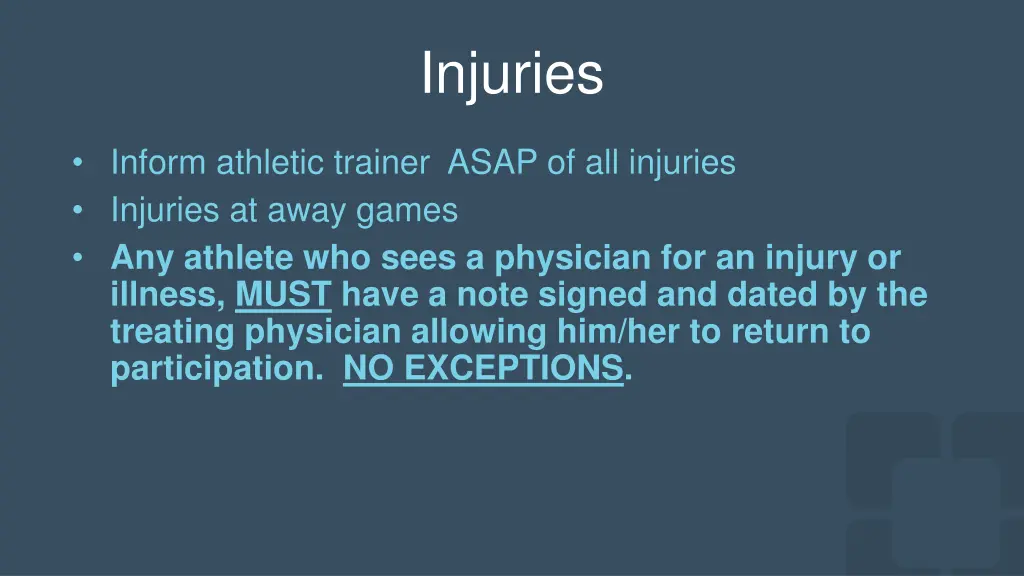 injuries