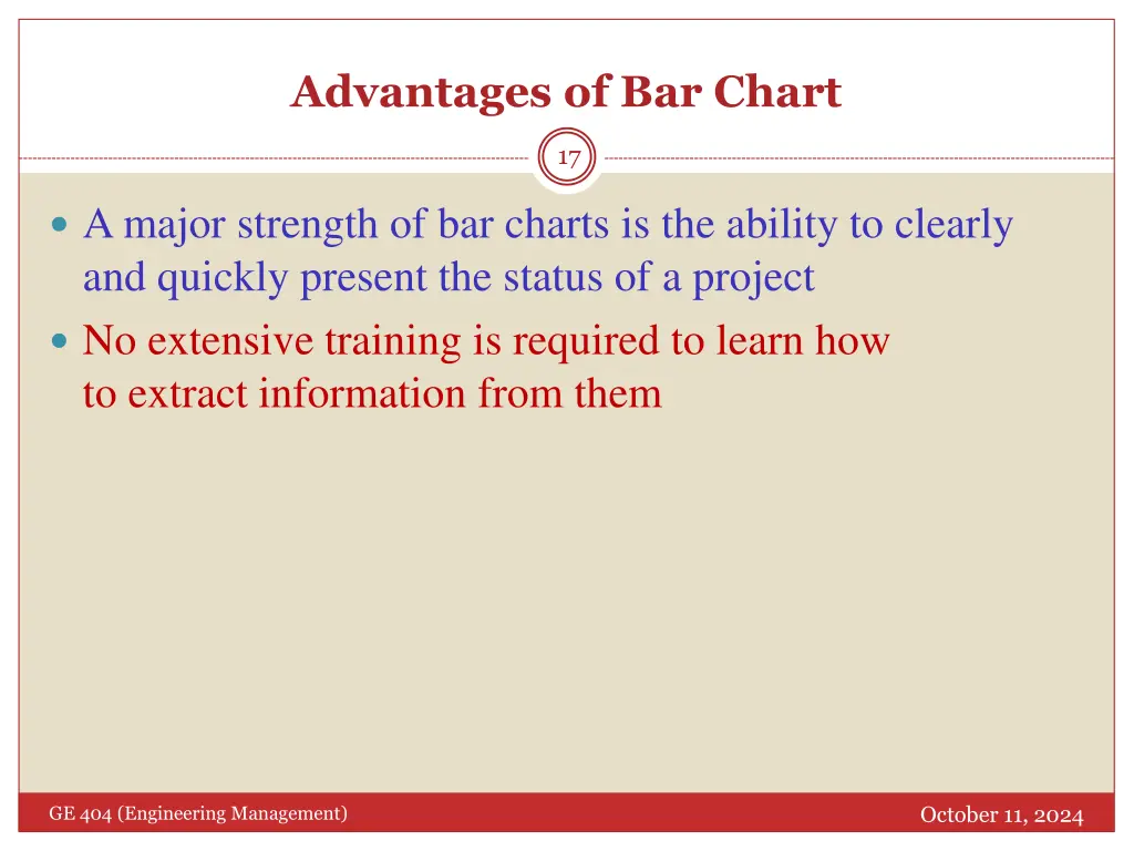 advantages of bar chart