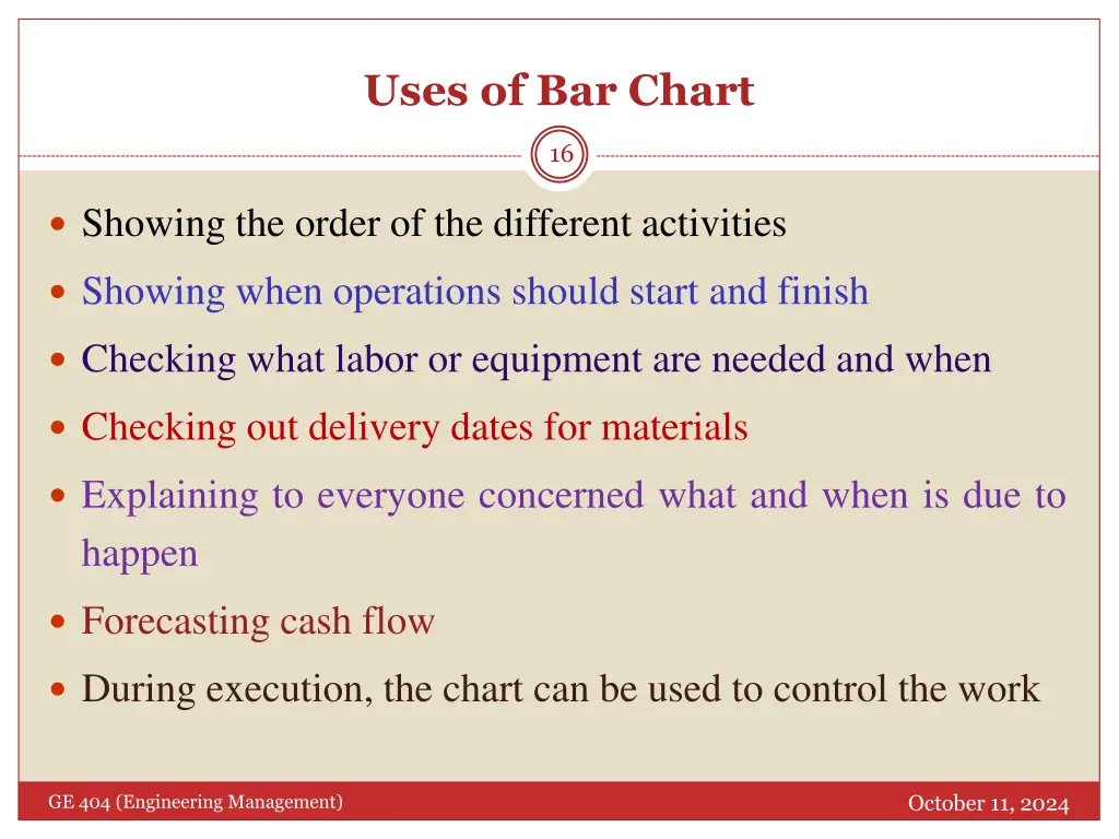 uses of bar chart