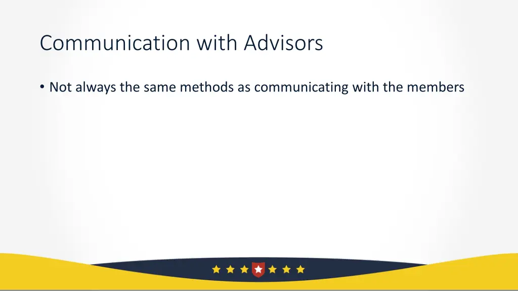 communication with advisors