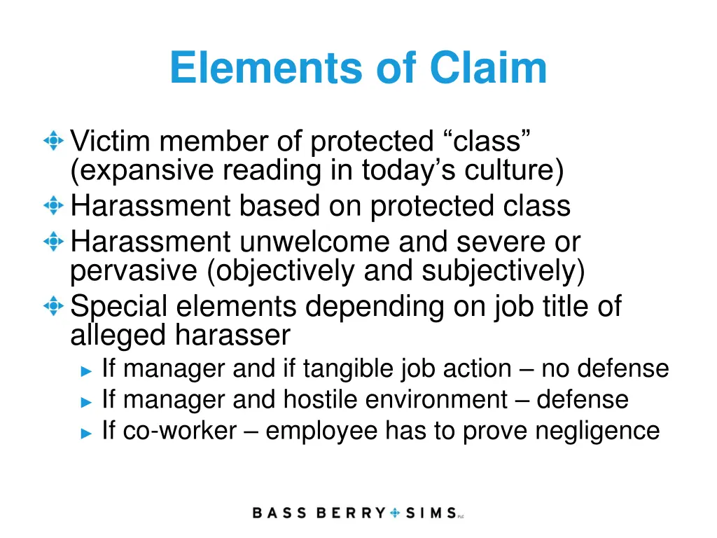 elements of claim