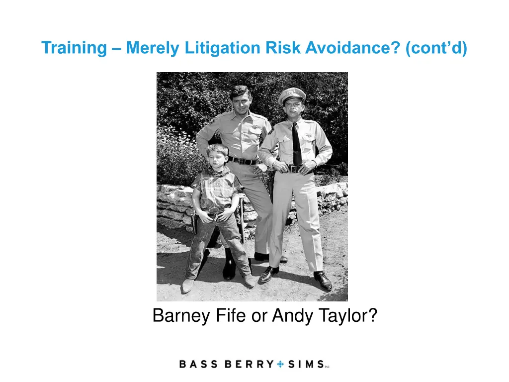 training merely litigation risk avoidance cont d