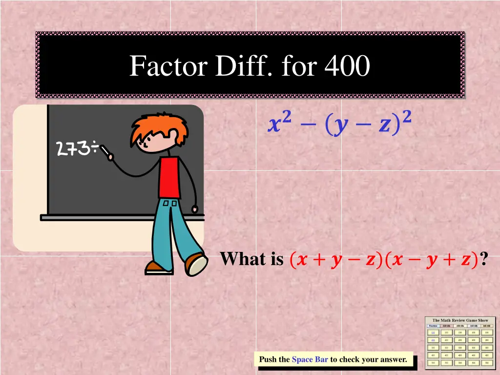 factor diff for 400