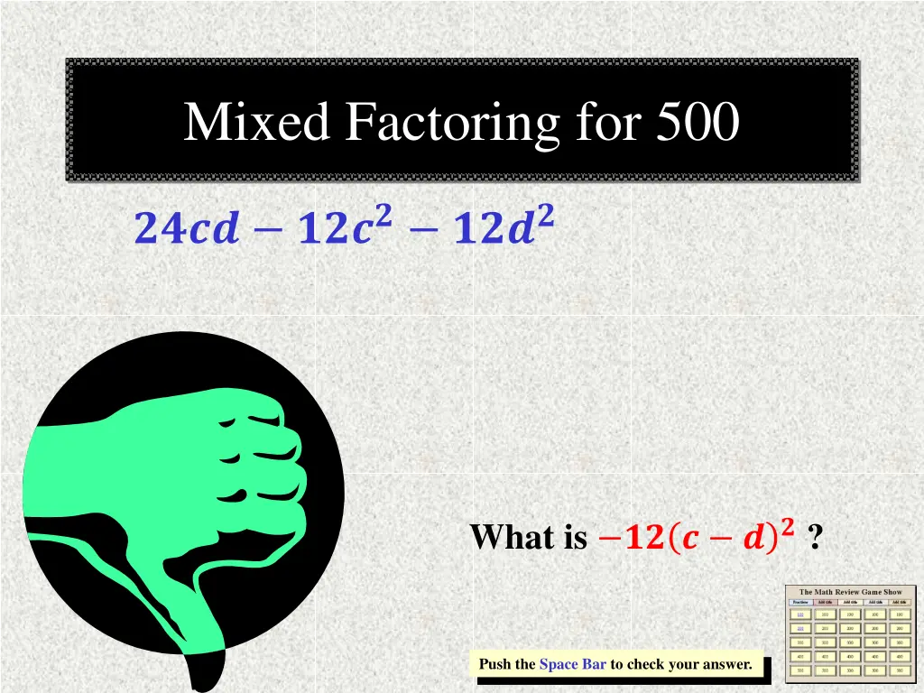 mixed factoring for 500