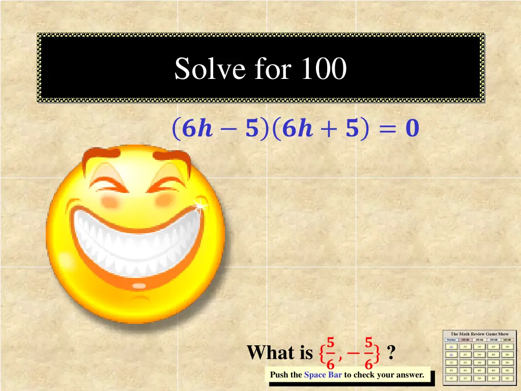 solve for 100