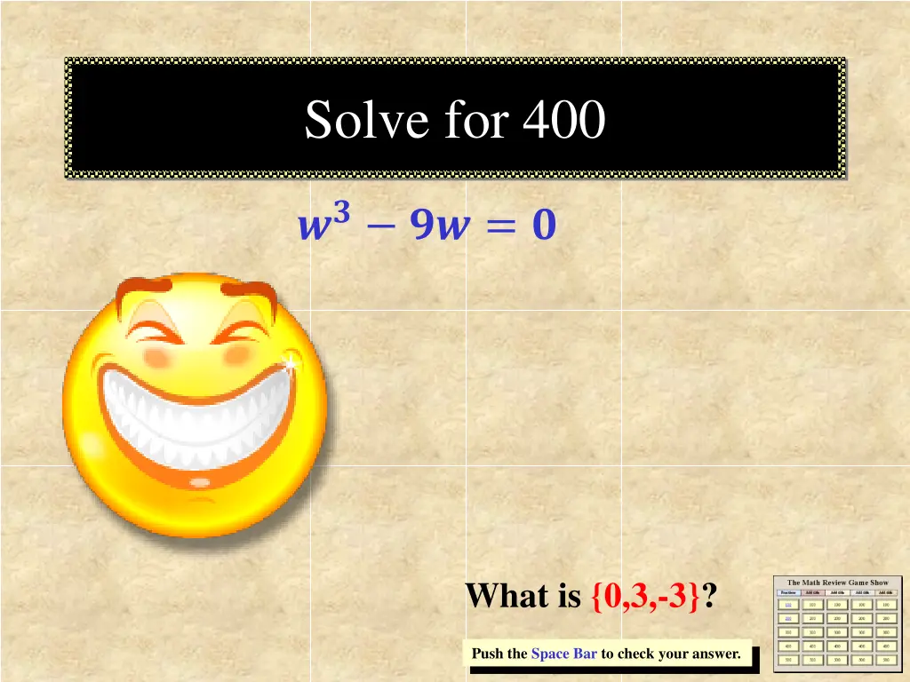 solve for 400