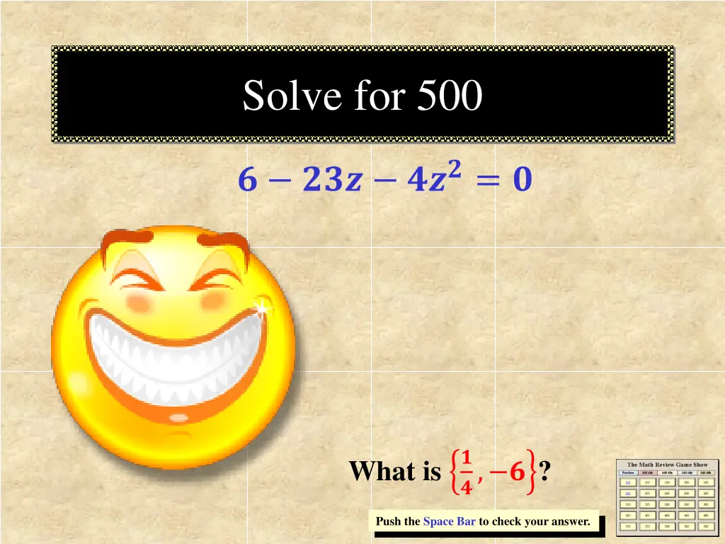 solve for 500