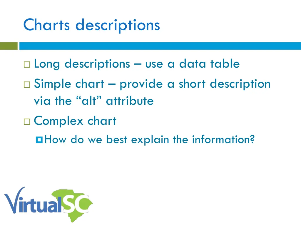 charts descriptions