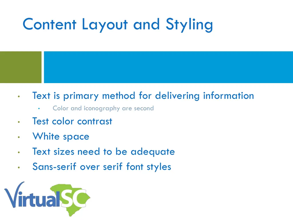 content layout and styling