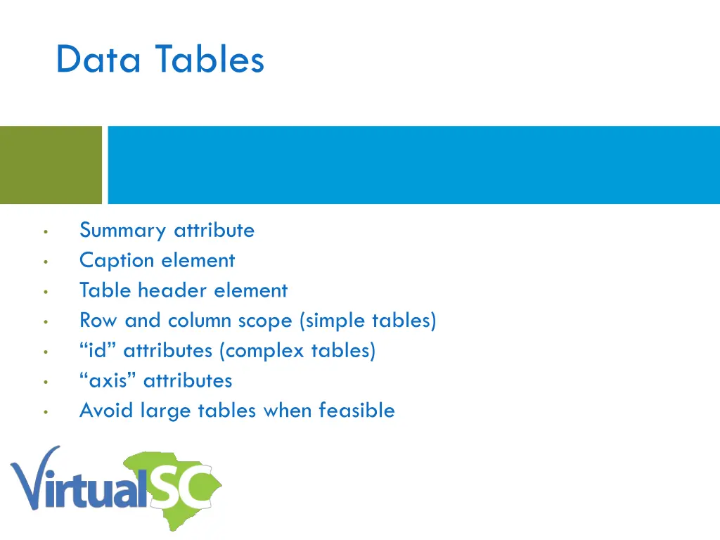 data tables