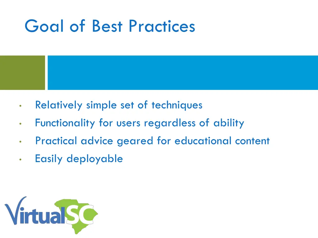 goal of best practices