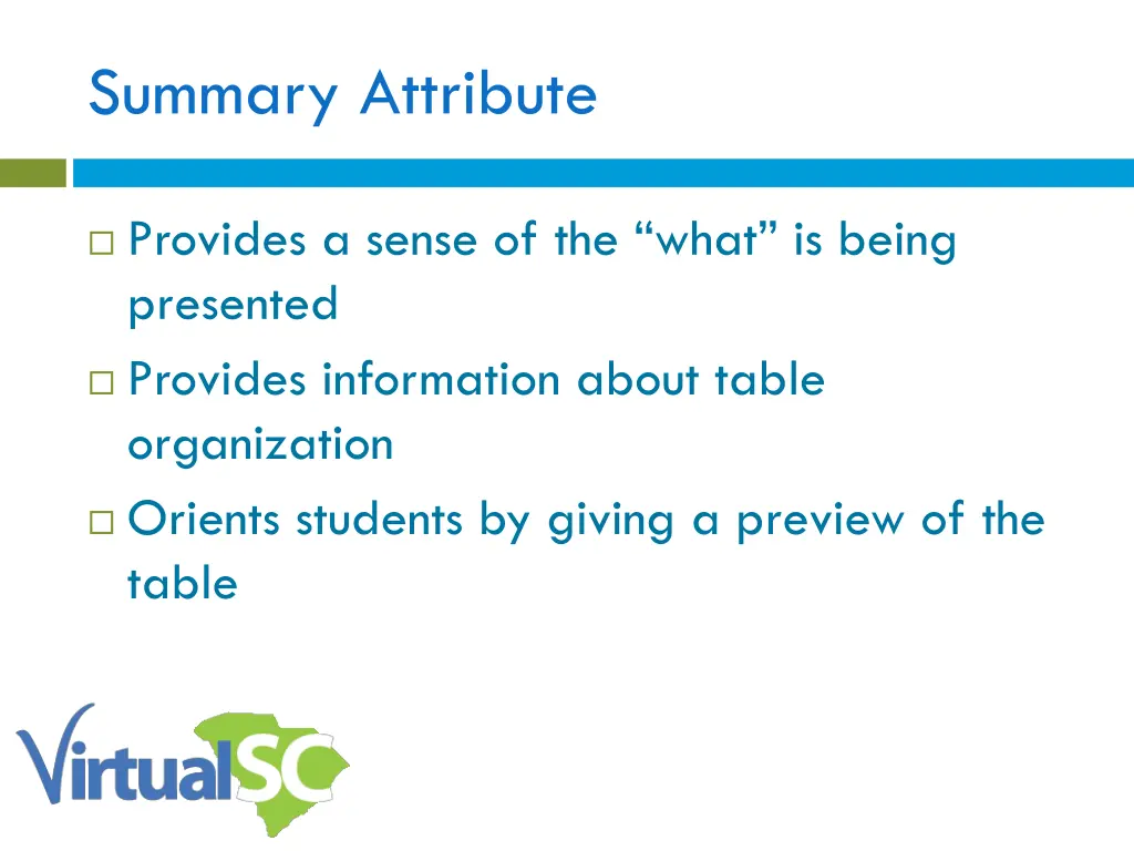 summary attribute