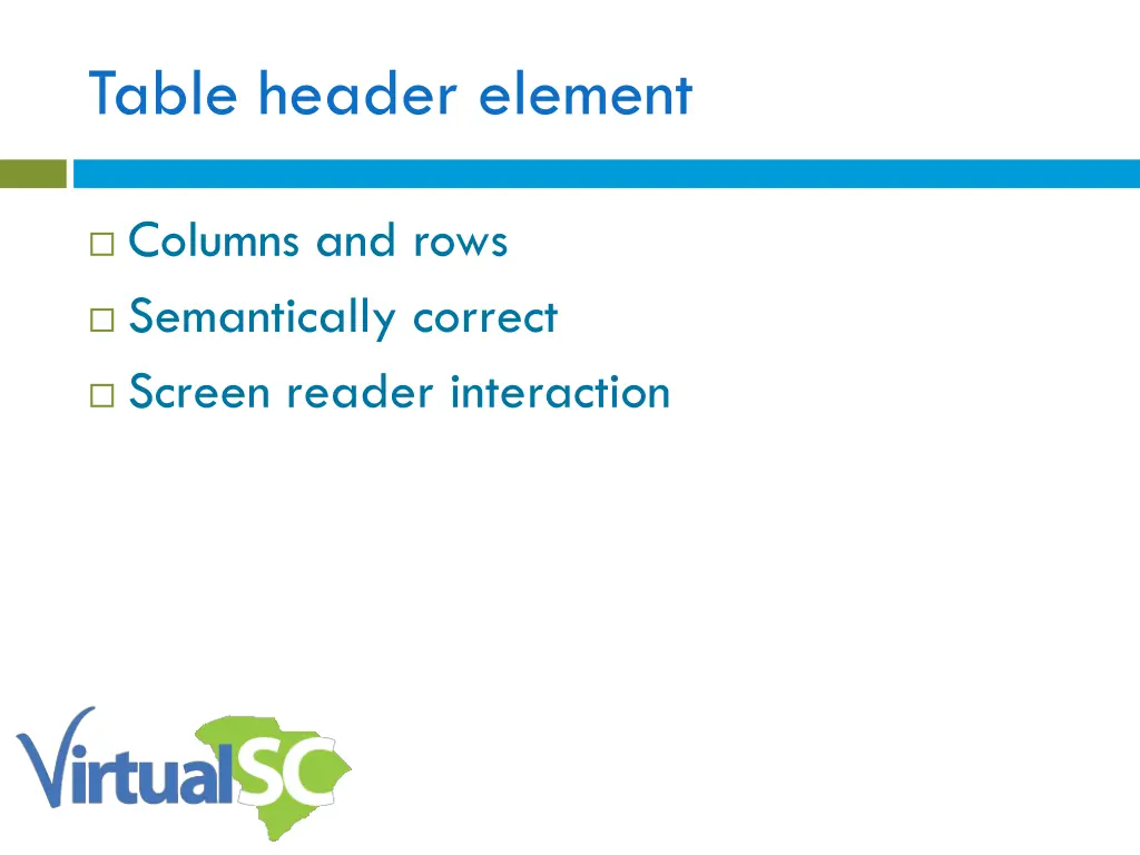 table header element