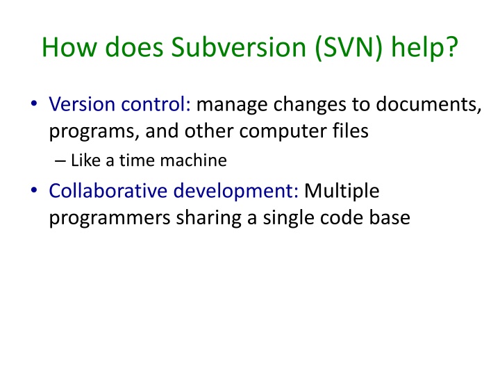 how does subversion svn help