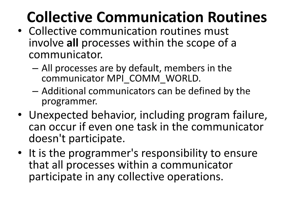 collective communication routines collective