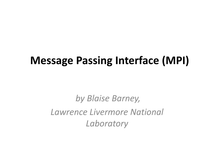 message passing interface mpi