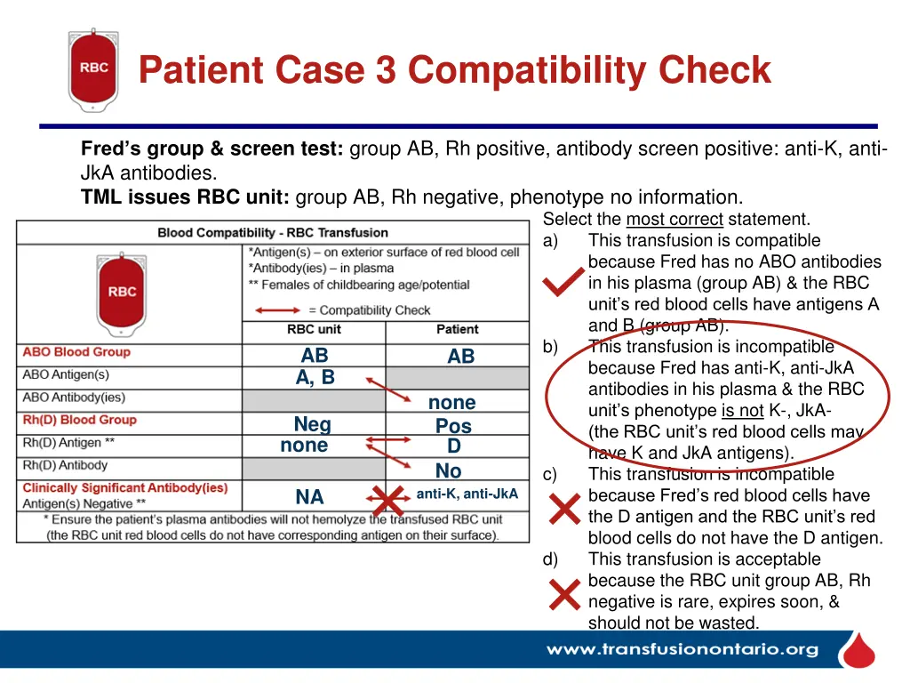 patient case 3 compatibility check