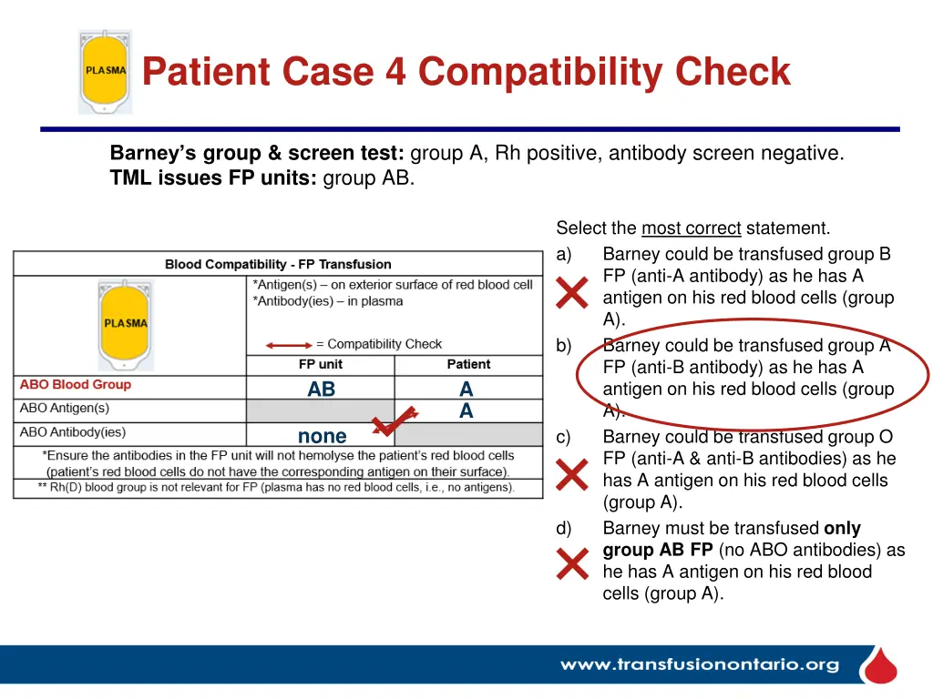 patient case 4 compatibility check