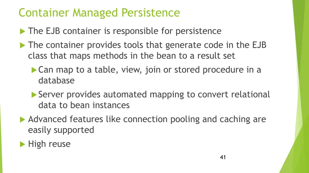 container managed persistence