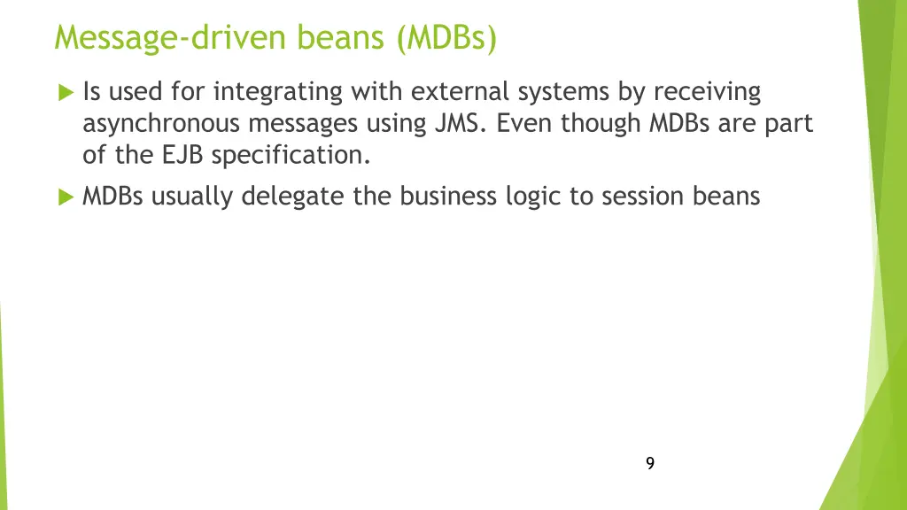 message driven beans mdbs