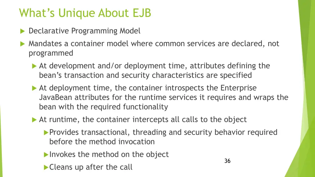 what s unique about ejb