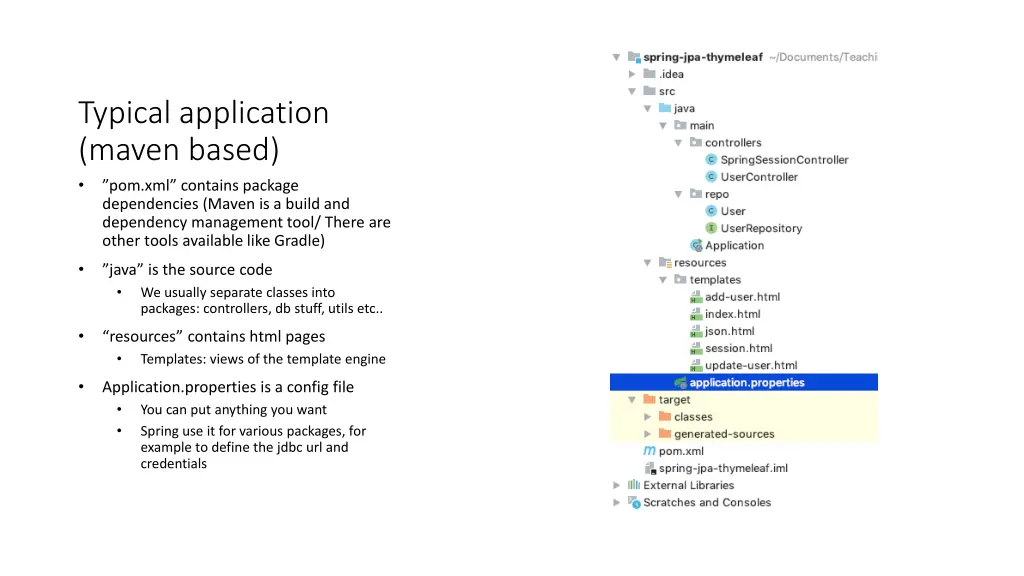 typical application maven based pom xml contains