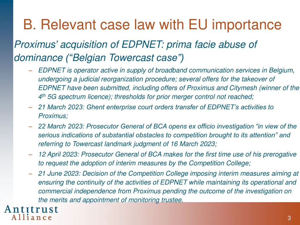 b relevant case law with eu importance