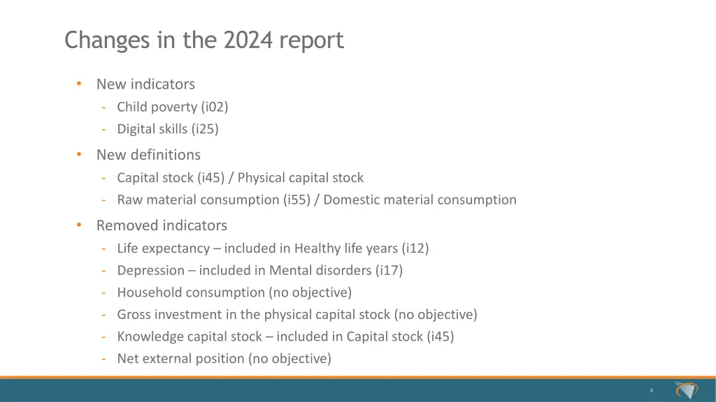 changes in the 2024 report