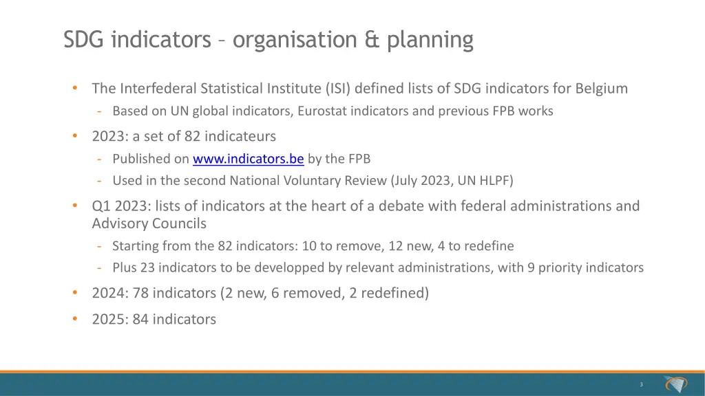 sdg indicators organisation planning