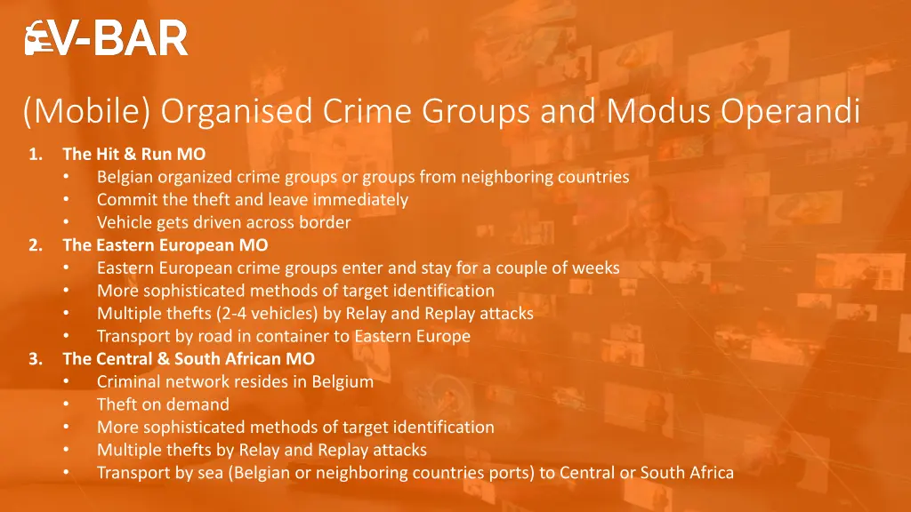 mobile organised crime groups and modus operandi