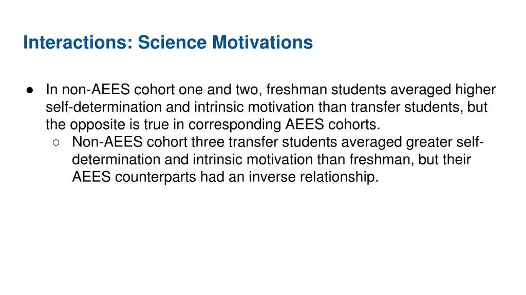 interactions science motivations