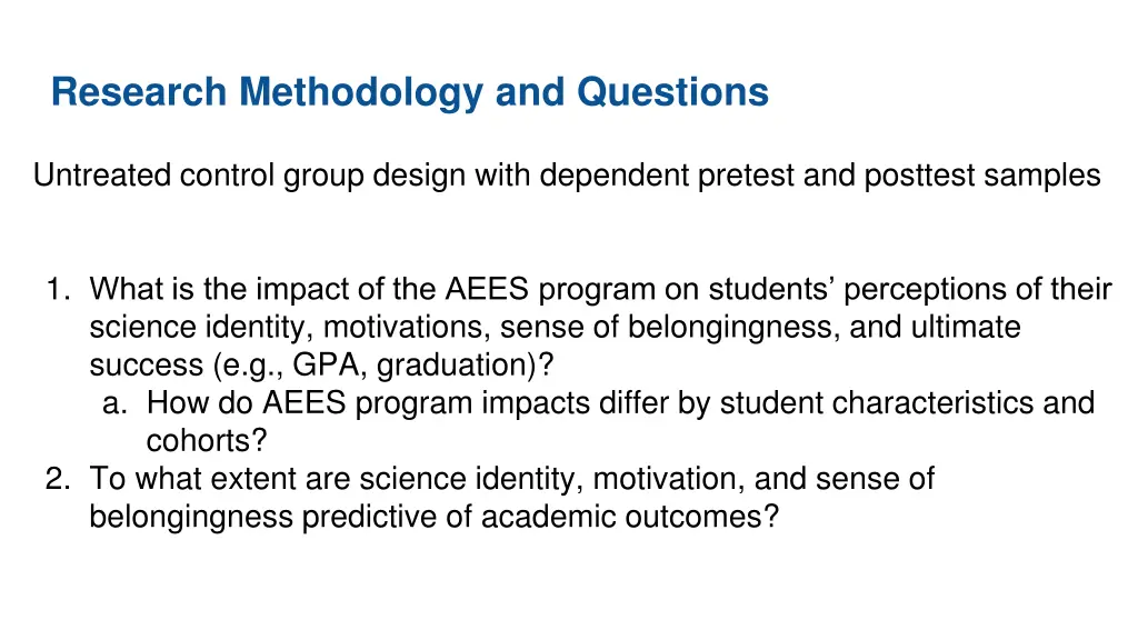 research methodology and questions