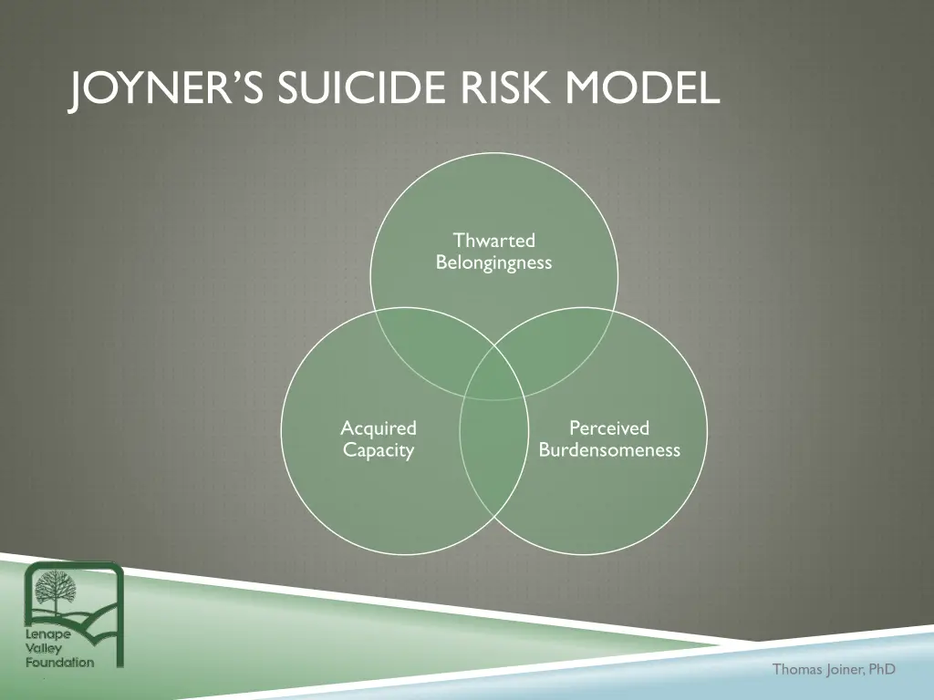 joyner s suicide risk model